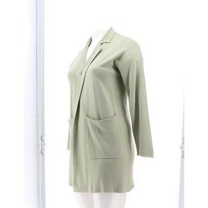 NWT G BY GIULIANA JACQUARD SWEATER KNIT DUSTER CARDIGAN DESERT SAGE XLP